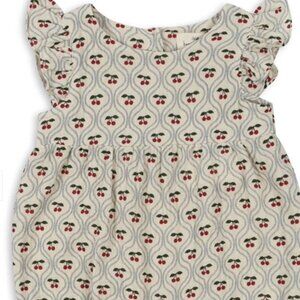 Konges Sløjd Cherry Motif Coco Frill Romper, Size 12 months
